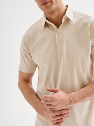 Polo Uomo Cotone e Modal Beige QB24