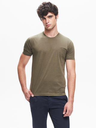 T-shirt Girocollo Uomo Taschino a Filetto QB24