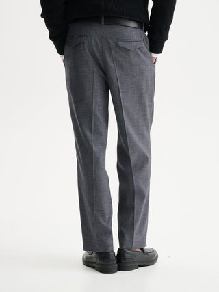 PANTALONI LOOSE-FIT MELANGE CON PINCES