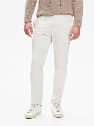Pantaloni Regular-Fit Uomo Velluto Avorio QB24