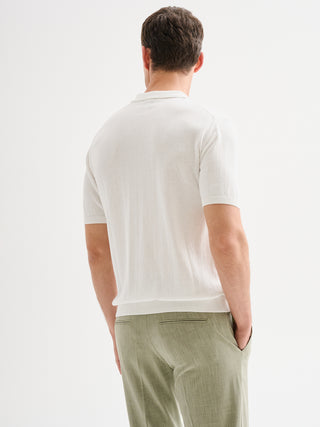 Polo Uomo in Maglia Basic Cotone Crepe Bianca QB24