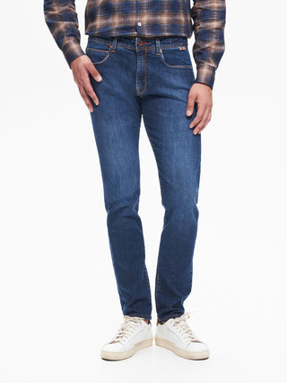 Jeans Slim-Fit Uomo Basic Blu QB24
