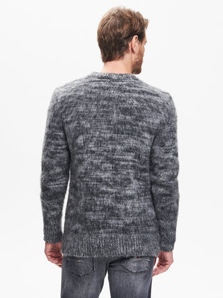 Maglia Girocollo Uomo Garzata Nero QB24