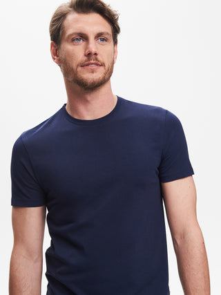 T-shirt Girocollo Uomo Blu QB24