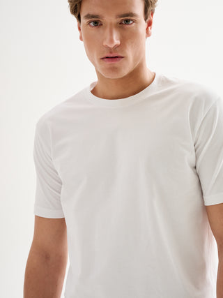 T-shirt Uomo Girocollo Piquet Bianca QB24