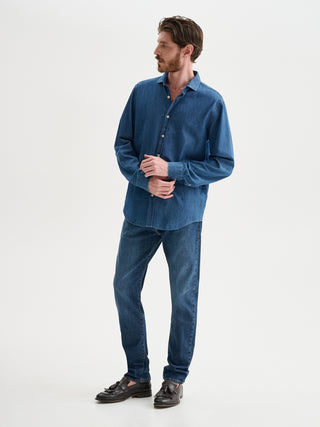 CAMICIA IN DENIM LAVAGGIO MEDIO