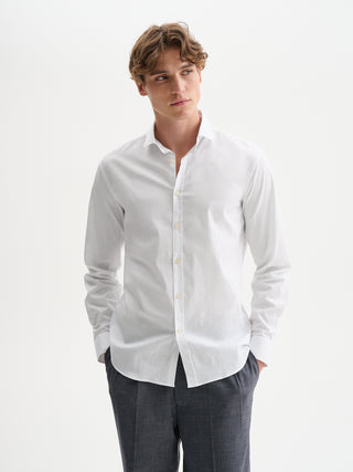 CAMICIA IN POPELINE CON COLLO ALLA FRANCESE