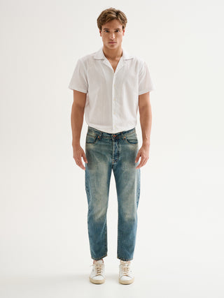 Jeans Uomo Denim Regular-Fit Cropped Used QB24