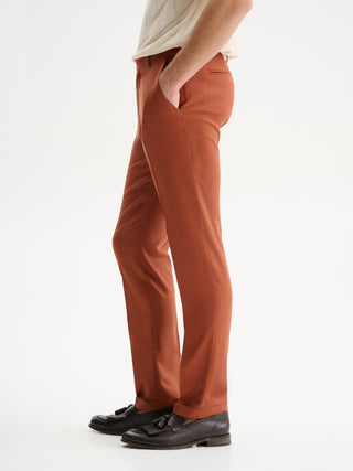 PANTALONI SLIM FIT DA COMPLETO IN MISTO LINO - COCCIO