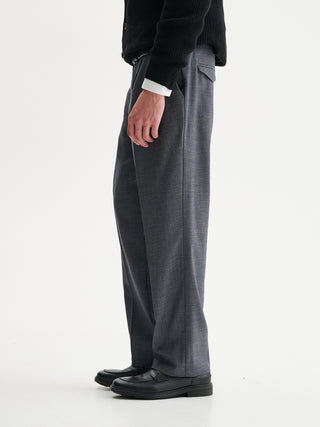 PANTALONI LOOSE-FIT MELANGE CON PINCES