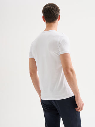 T-shirt Uomo Girocollo Maniche Corte Bianca QB24