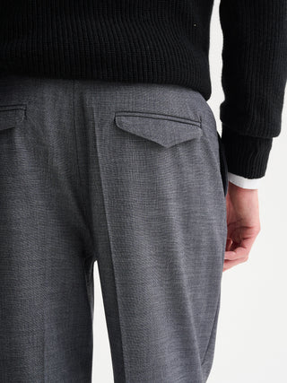 PANTALONI LOOSE-FIT MELANGE CON PINCES