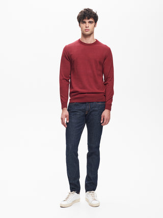 Maglia Girocollo Uomo Basic Rosso  QB24