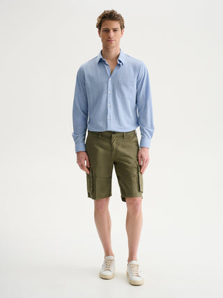 BERMUDA CARGO REGULAR FIT IN GABARDINA - SALVIA