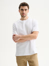 T-SHIRT GIROCOLLO BOXY FIT A MANICHE CORTE IN COTONE 210 GR - BIANCO