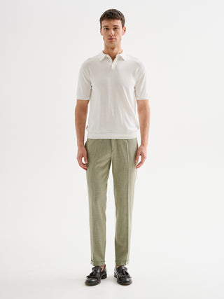 Polo Uomo in Maglia Basic Cotone Crepe Bianca QB24