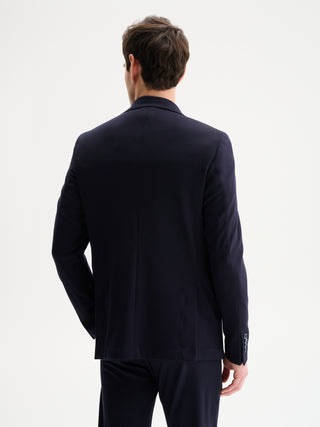 GIACCA MONOPETTO SLIM FIT DUE BOTTONI DA COMPLETO IN PUNTO MILANO - BLU