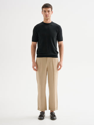 Maglia Uomo Girocollo Maniche Corte Nera QB24