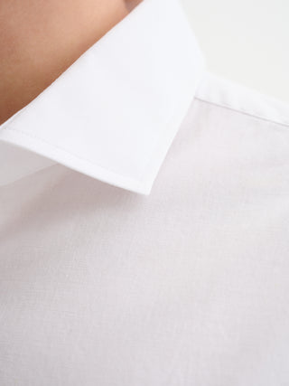 CAMICIA IN POPELINE CON COLLO ALLA FRANCESE - BIANCO