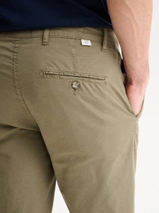 PANTALONI CHINO SLIM FIT IN GABARDINA DI COTONE - SALVIA