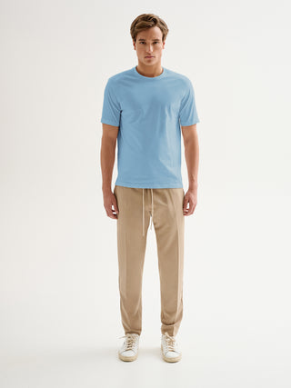 T-shirt Uomo Girocollo Piquet Azzurra QB24