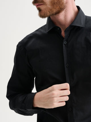 CAMICIA IN POPELINE CON COLLO ALLA FRANCESE