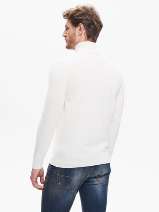 Maglia Dolcevita Uomo Basic Avorio QB24