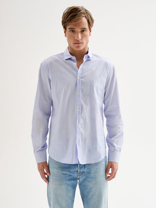 Camicia Uomo Righe Collo alla Francese QB24