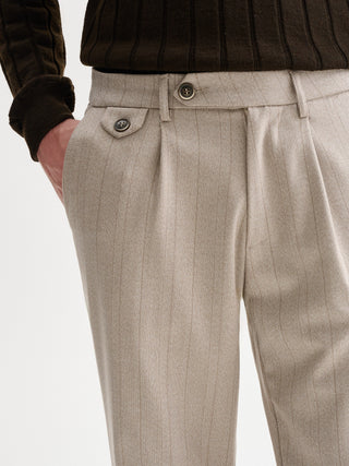 PANTALONI REGULAR-FIT CON PINCES E FANTASIA TON SUR TON