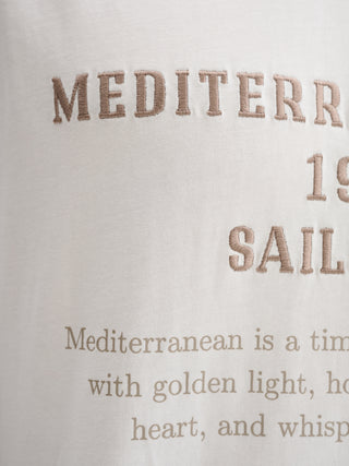 T-SHIRT GIROCOLLO A MANICHE CORTE CON STAMPA E RICAMO - BIANCO