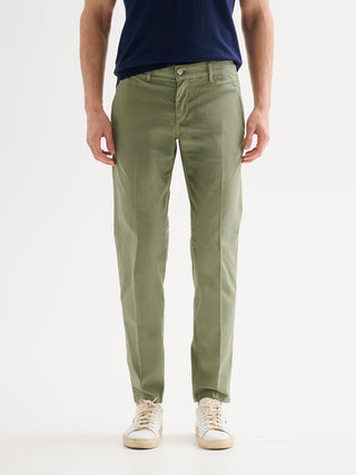 Pantaloni Chinos Uomo Slim-fit Goffrato QB24
