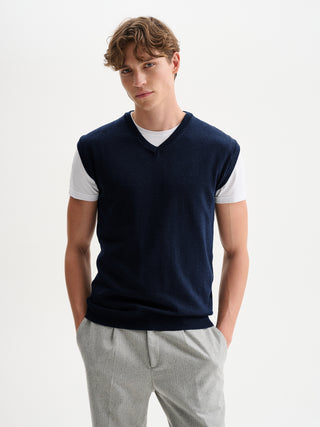GILET IN MAGLIA BASIC CON SCOLLO A V