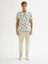 Camicia Uomo Bowling Stampa Foglie QB24