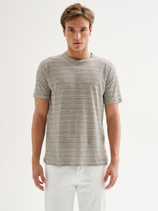 T-shirt Uomo Girocollo Microriga QB24