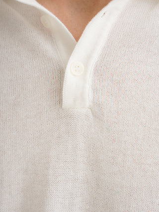 POLO IN MAGLIA BASIC IN COTONE CREPE - BIANCO