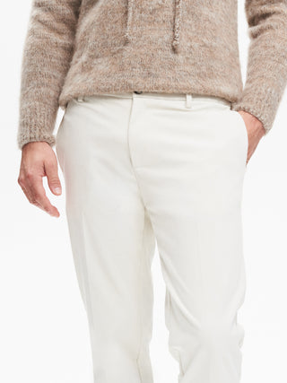 Pantaloni Regular-Fit Uomo Velluto Avorio QB24