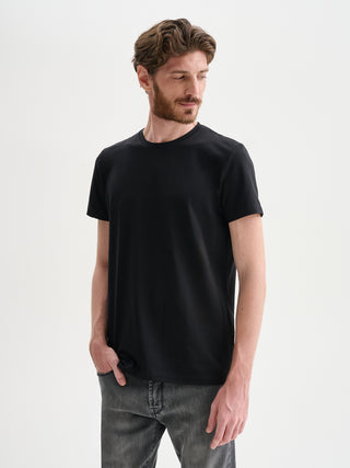 T-SHIRT GIROCOLLO MANICHE CORTE IN JERSEY BIELASTICO