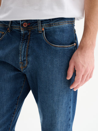 JEANS SLIM FIT LAVAGGIO MEDIO - BLU
