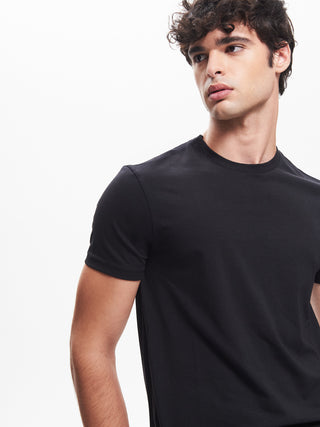 T-shirt Girocollo Uomo Nero  QB24