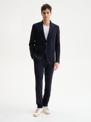 PANTALONI SLIM FIT DA COMPLETO IN PUNTO MILANO - BLU