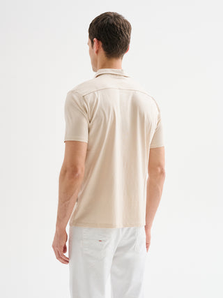 Polo Uomo Cotone e Modal Beige QB24