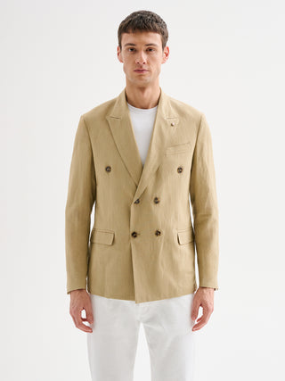 Giacca Uomo Doppiopetto Misto Lino Old QB24