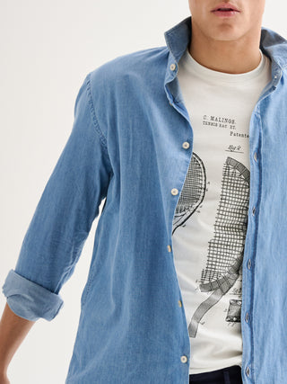 Camicia Uomo Denim Lavaggio Chiaro QB24