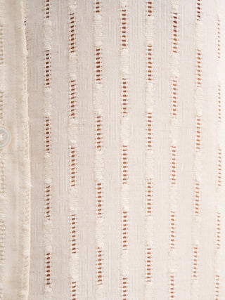 CAMICIA A MANICHE CORTE CON RAFFINATO RICAMO EFFETTO AJOUR - AVORIO