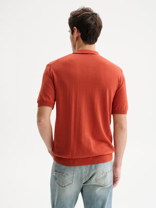 POLO IN MAGLIA BASIC IN COTONE CREPE - COCCIO