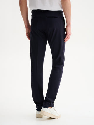 PANTALONI SLIM FIT DA COMPLETO IN PUNTO MILANO - BLU