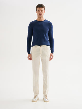 Pantaloni Chinos Uomo Slim-fit Goffrato QB24