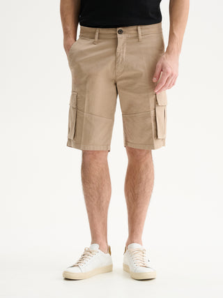 BERMUDA CARGO REGULAR FIT IN GABARDINA - SABBIA