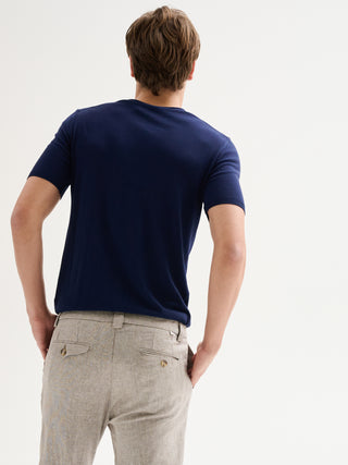 Maglia Uomo Girocollo Maniche Corte Blu QB24