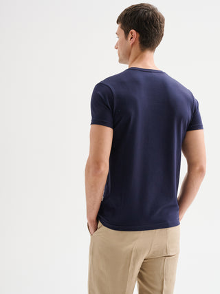 T-shirt Uomo Girocollo Maniche Corte Blu QB24
